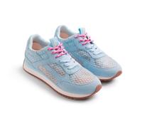 GIOSEPPO Roxas - Zapatillas Deportivas Monocolor para Mujer con Piel Serraje y Rejilla Superpuesta, Plantilla Acolchada y Suela Flexible de TPR, Doble Cordón, Color Azul, Talla 41