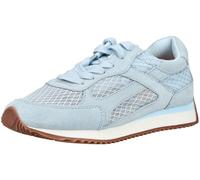 GIOSEPPO Roxas - Zapatillas Deportivas Monocolor para Mujer con Piel Serraje y Rejilla Superpuesta, Plantilla Acolchada y Suela Flexible de TPR, Doble Cordón, Color Azul, Talla 40