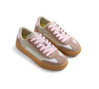 GIOSEPPO RUIRU - Zapatillas Deportivas de Piel Serraje con Rejilla Superpuesta y Acentos de Color, Plantilla Extraíble y Suela Granulada, Color Taupé, Talla 38