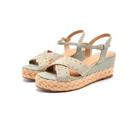 GIOSEPPO| Sandalia Alpargata con cuña GILSUM| Cuña de 6,5 cm |Sandalia Plataforma cierre hebilla Mujer||Gris|Talla 38