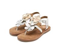 GIOSEPPO| Sandalia plana niña BARNET| Zapato piel| Cierre ajustable niña|Blanco|Talla 39