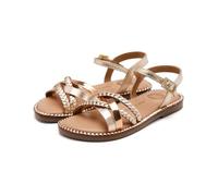 GIOSEPPO| Sandalia plana niña MEDARY|Zapato piel| Cierre hebilla||Platino|Talla 28