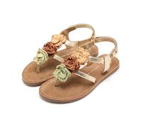 GIOSEPPO| Sandalia plana niña NEWRY| Zapato piel| Cierre ajustable niña|Platino|Talla 36