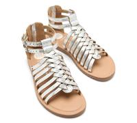 GIOSEPPO| Sandalia plana niña ONALASKA|Zapato piel| Cierre hebilla||Plata|Talla 37