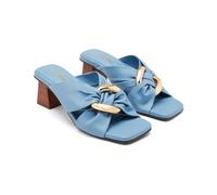 GIOSEPPO| Sandalia tacón piel ALSTEAD| Altura tacón 6 cm| Destalonada Mujer||Azul|Talla 40