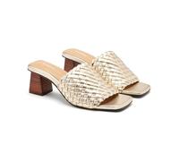 GIOSEPPO| Sandalia tacón piel COLRAIN| Altura tacón 6 cm| Destalonada Mujer||Platino|Talla 37