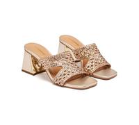 GIOSEPPO| Sandalia tacón piel KEWAUNEE| Altura tacón 2,5 cm| Destalonada Mujer||Platino|Talla 37