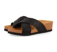 GIOSEPPO Sandalias GOULDS con cuña tipo Bio y tiras negras para mujer