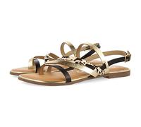GIOSEPPO Sandalias con Tiras en Color Dorado y Estampado de Vaca para Mujer aracu