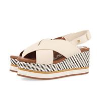 GIOSEPPO Sandalias DE CUÑA Color Off-White con Bandas Cruzadas para Mujer Ampere