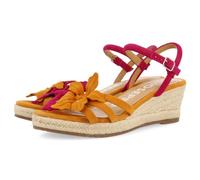 GIOSEPPO Sandalias DE Piel Color Fucsia Y Naranja con Adorno DE Flor Y CUÑA DE Yute para Mujer SAMSULA