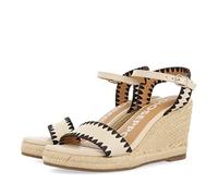 GIOSEPPO Sandalias de Piel Color Off-White con Pespuntes y cuña de Yute para Mujer neiva