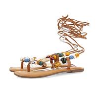 GIOSEPPO Sandalias de Piel con Detalle de Cuentas Multicolor para Mujer challex