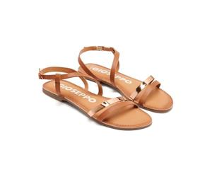 GIOSEPPO Sandalias DE Piel con Tiras Color Cuero Y Metalizado para Mujer BARGEME