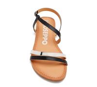 GIOSEPPO Sandalias DE Piel con Tiras Negras Y Metalizadas para Mujer BARGEME