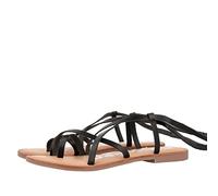 GIOSEPPO Sandalias de Tiras Finas Negras para Atar a la Pierna CLAVERACK