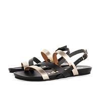 GIOSEPPO Sandalias de Tiras Finas Negras y Doradas para Mujer Rosendale