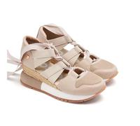 GIOSEPPO| Sandalias deportivas con cuña BROOKS| Altura Cuña 6,5cm| Cierre atadas Mujer||Beig|Talla 41