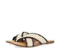 GIOSEPPO Sandalias Off-White de Piel con pasados de Rafia para Mujer assu