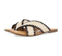 GIOSEPPO Sandalias Off-White de Piel con pasados de Rafia para Mujer assu
