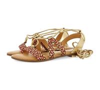 GIOSEPPO Sandalias Planas de Piel Doradas Trenzadas con Cordones para Mujer Davao