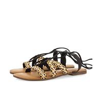 GIOSEPPO Sandalias Planas de Piel Negras Trenzadas con Cordones para Mujer Davao