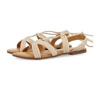 GIOSEPPO Sandalias Planas de Piel Off-White Trenzadas con Cordones para Mujer darney