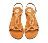 Gioseppo| Sandalias planas piel WENHAM| Plantilla acolchada| Cierre hebilla mujer||Mostaza|Talla 30