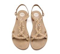 Gioseppo| Sandalias planas piel WENHAM| Plantilla acolchada| Cierre hebilla mujer||Taupe|Talla 38