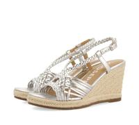 GIOSEPPO Sandalias Plateadas DE Piel con Tiras Y CUÑA Alta DE Yute para Mujer Glide