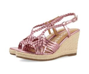 GIOSEPPO Sandalias Rosas DE Piel con Tiras Y CUÑA Alta DE Yute para Mujer Glide