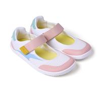 Gioseppo SILAY - Zapatillas de Rejilla para Niña con Acentos de Color, Cordones Elásticos, Suela Flexible y Plantilla Acolchada, Estilo Barefoot, Multicolor, Talla 33
