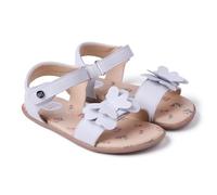 Gioseppo SLITE - Sandalias de Piel con Detalle de Mariposa, Planta Estampada y Cierre Ajustable en Tobillo, Suela Flexible de TPR, Ideal para el Uso Diario, Color Blanco, Talla 31