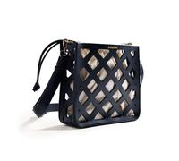GIOSEPPO TACURONG - Bolso Cruzado Tipo Bucket para Mujer, Diseño Calado, Cierre con Cordón Ajustable, Asa Larga, Forro de Poliéster, Color Negro