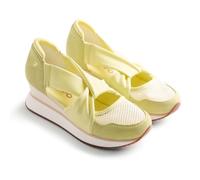 Gioseppo TUHELJ - Sandalias Deportivas Abiertas de Piel con Rejilla, Cuña Forrada, Tiras de Sujeción, Plantilla Acolchada, Certificación Global Recycled Standard, Color Amarillo, Talla 38