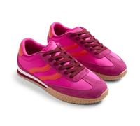 GIOSEPPO Zapatillas Fuxia satinadas con Piel Serraje y Contraste de Colores. Cuña Interna de 3 cm. Suela granulada.Cuentan con Plantilla Acolchada, Transpirable y extraíble. Entresuela de EVA Ligera.