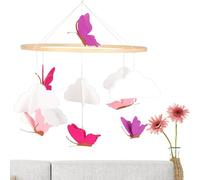 Giostrina per culla - Farfalle tra le Decorazione da appendere,Felt Rattl Chime Wind Cloud Safe Baby Culla Comodino per cellulare, Ornamento tridimensionale di stoffa fatto a mano