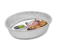 GIO'STYLE Juego de 2 bandejas para pollo de aluminio | L 28 cm | Made in Italy