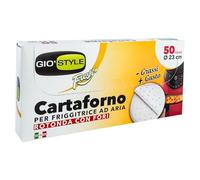 GIO'STYLE Juego de 50 hojas de papel de horno para freidora de aire | Ø 23 cm | Redondas con agujeros | Made in Italy