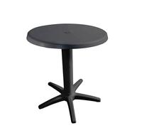 GIO'STYLE Mesa de jardín Neptuno | Antracita | Ø 60 cm | Polipropileno | Made in Italy