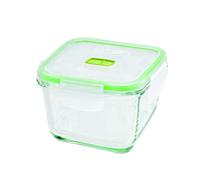 GIOSTYLE Recipiente para alimentos de cristal cuadrado, conservante y caliente, 0,8 l, alto 2 en 1
