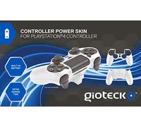 Gioteck - Controller Power Skin, Batería Incorporada, Color Blanco (PlayStation 4)