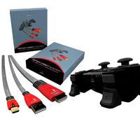 Gioteck Premium Pack HDMI Cable + USB Cargador + Triggers Para Sony PS3 Consola