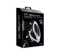 Gioteck - Viper Pack - Pack Cable HDMI Premium 2,1 8K y Cable USB C Carga rápida, Cable de nylon de 3 metros, Conector de 24 quilates, Resistente, Alta calidad Blanco (Xbox Series X)