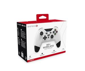 Gioteck WX4 Wireless Controller for Nintendo Switch - White with Programmable Back Buttons - Bluetooth Compatible