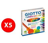 Giotto 417000 Turbo Color - Colores surtidos - 24 colores - 5 paquetes
