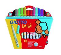 Giotto be-bè 466700 - Estuche 12 rotuladores súper lavables, punta bloqueada que no se hunde (tapón ventilado y capuchón posterior de seguridad)
