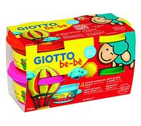 Giotto be-bè Caja de pasta para jugar, 4 x 100 g (roja, amarilla, magenta, verde)