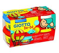 Giotto be-bè Pasta para Jugar, Azul/Blanco/Rojo/Amarillo, Set 4 x 100 g