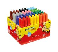 GIOTTO be-bè Rotuladores Súper Lavables, Punta de Fibra gigante, 5 mm, 12 colores surtidos, Schoolpack 72 unidades